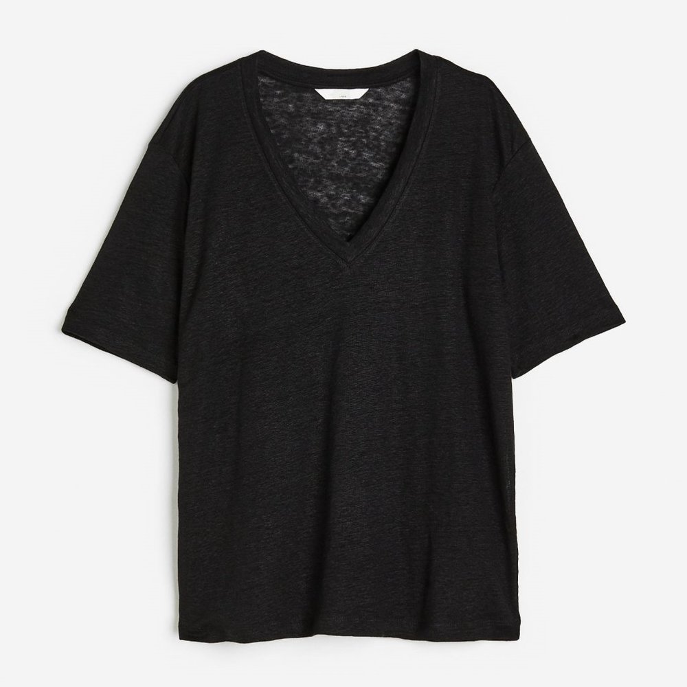 NWT V-neck Linen Jersey T-shirt